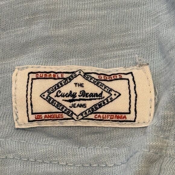 Lucky‎ Brand Men's Double Pocket Polo Size L Large Light Blue - Picture 4 of 6